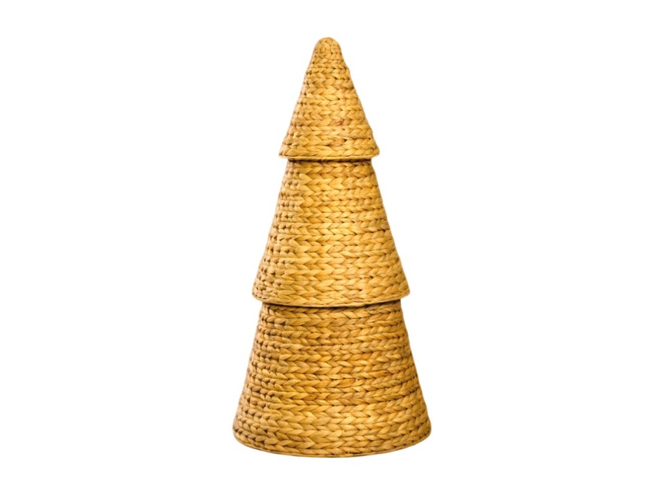 Ultimate Fishbone- Handwoven Water Hyacinth Decorative Pine Tree in Natural